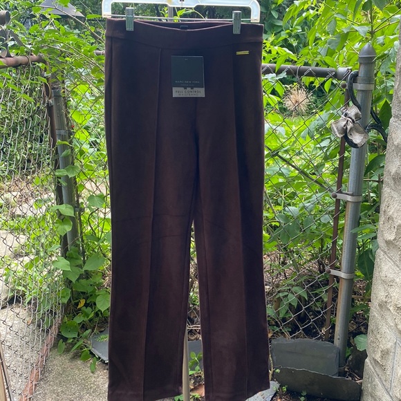 Mark New York Andrew Marc Chocolate Brown Suede Dress Pants Size S - Picture 1 of 7